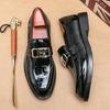 New Pointed Toe Metal Decoration Slip On Loafers Shoes for Mens Formal Wedding Prom Dress Homecoming Sapatos Tenis Masculino