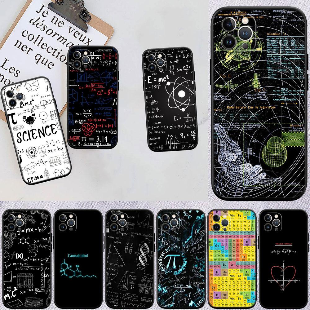 CJ27 Chemical Maths Equation Formula Soft Shell Phone Case for iPhone 16 15 14 13 12 Pro Max Plus Mini