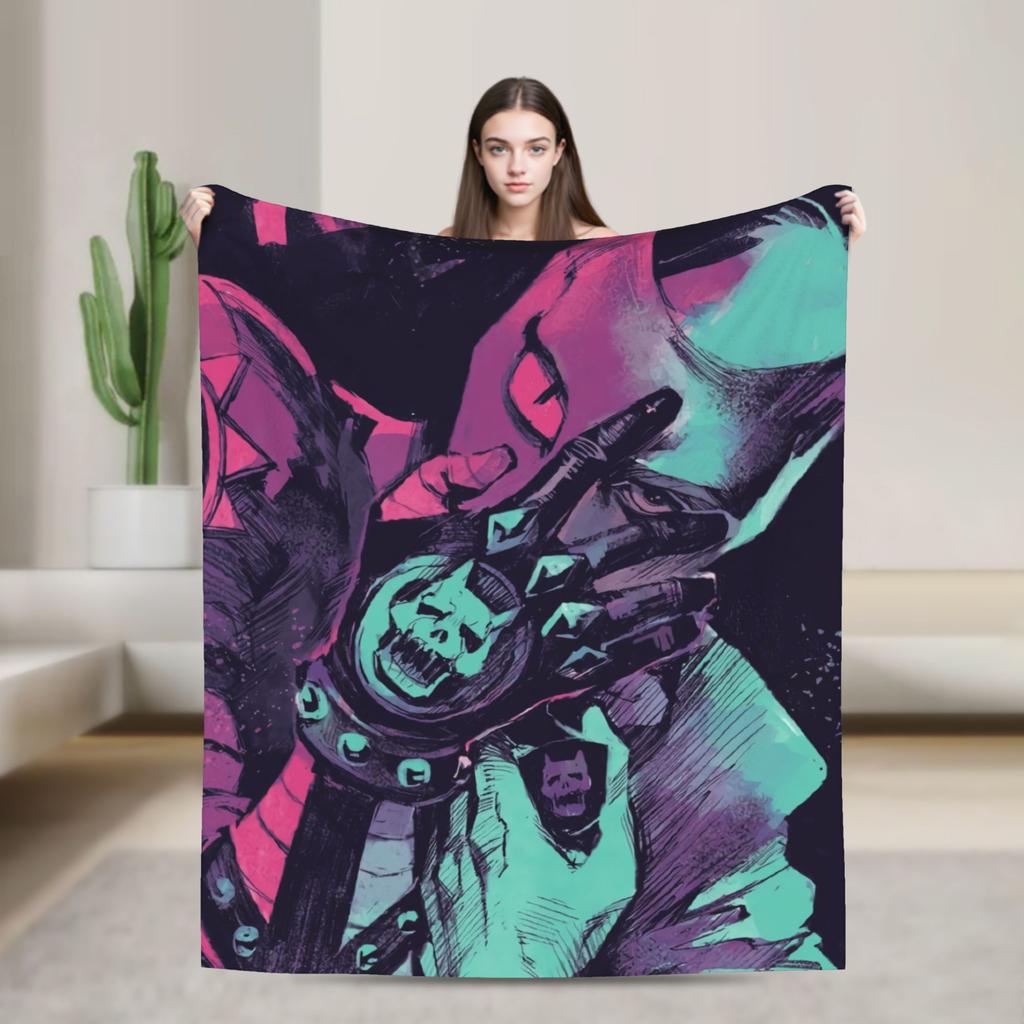 Stardust Crusaders Blankets Bizarre Adventure Flannel Throw Blanket Airplane Travel Printed Ultra-Soft Warm Bedspreads