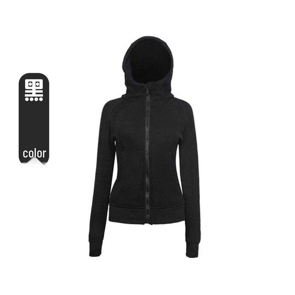 Luqilulu Women's Winter Plus Velvet Warm Hooded Slim Fit Outdoor Sports Jacket