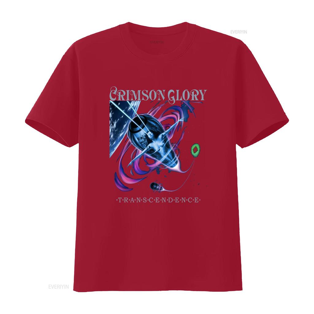 Vintage Heavy Metal Crimson Glory Transcendence Album Sci Fi Space Print Casual T Shirt vintage Washed Slightly Unisex Stylish