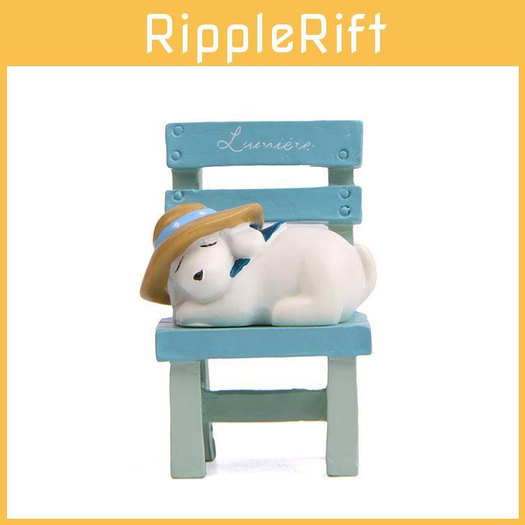 Resin Ornament Dog Lies On The Stool For Garden Decoration And Gift Exchanges