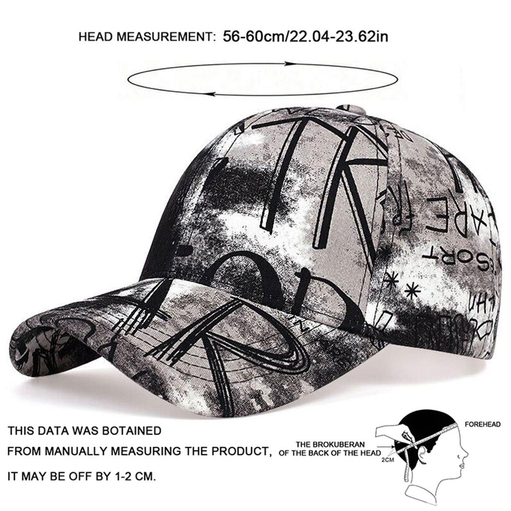 Unisex Letter Graffiti Printing Tie Dye Baseball Caps Spring And Autumn Outdoor Adjustable Casual Hats Sunscreen Hat