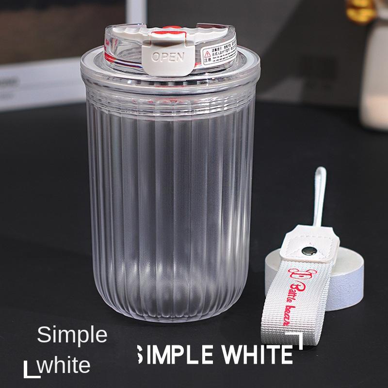 Frosted Coffee Cup 480ml Office Gift Cup Outdoor Portable Handy Cup Double Drink Plastic Water Cup with Rope Handle