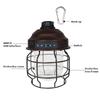 LED Vintage Lantern Outdoor Hanging Camping Lanterns Portable Rechargeable Tent Light with Carabiner Antique Night