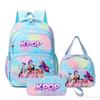 Three-Piece Kpop Demon Hunter Girl Color School Bag Lunch Bag Pencil Case Set Gift Box
