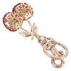 Rhinestone Cherry Charm Keychains Simple Pendant Car Keyring Backpack Decoration Fashion Jewelry for Women Girls