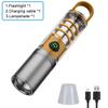 9 Modes LED Flashlight Powerful Zoom Camping Lantren Aluminum Alloy Torch Tactical Outdoor Light with Hooks USB Rechargeable