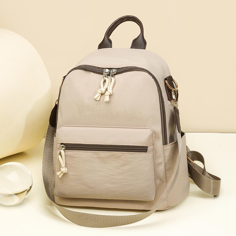 

Модный женский нейлоновый рюкзак-антивор, повседневная дорожная женская наплечная сумка, большая вместимость, студенческий школьный рюкзак бежевый