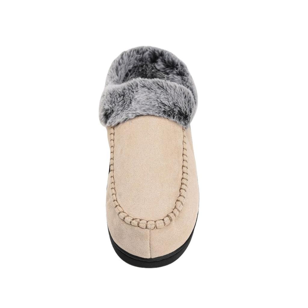 New men's faded wool mark shoes to keep warm at home and wear piled non-slip thickened cotton slippers