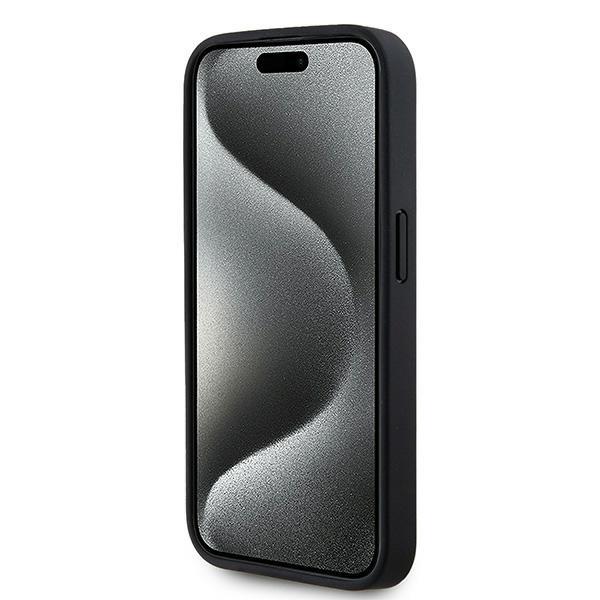 Karl Lagerfeld Klhmp15Xpkhporpk Iphone 15 Pro Max 6.7 Hardcase Czarny/Black Leather Monogram Metal Logo Magsafe