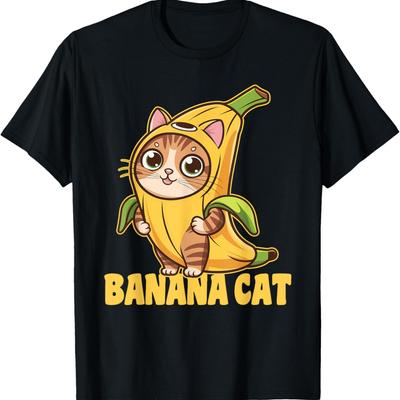 Cute Banana Cat Happy Bananacat Meme Kitty Cat Lovers Meme T-Shirt for Men Women Kids