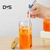 Glass Reusable Straw Colorful Butterfly Design Glass Straw Heat-Resistant Transparent Borosilicate Straws
