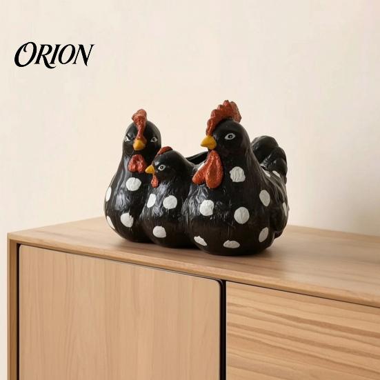 Office Desk Succulents Planter Chicken Family Resin Planter, Cute Plant Pot, Decorative Animal Container Farmhouse for Indoor Outdoor Decor Garden