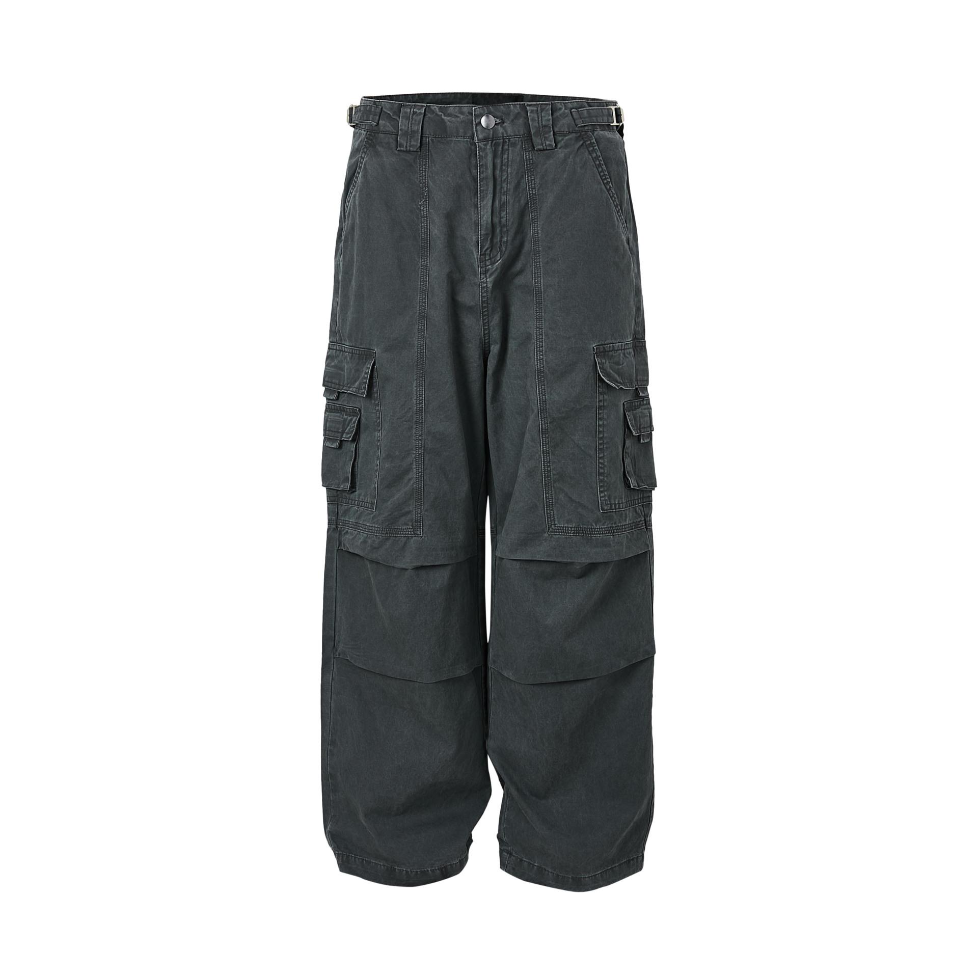 

MADEEXTREME Vintage American Streetwear Tactical Paratrooper Pants - Loose Fit, All Cotton Menswear Trousers XXL сірий колір