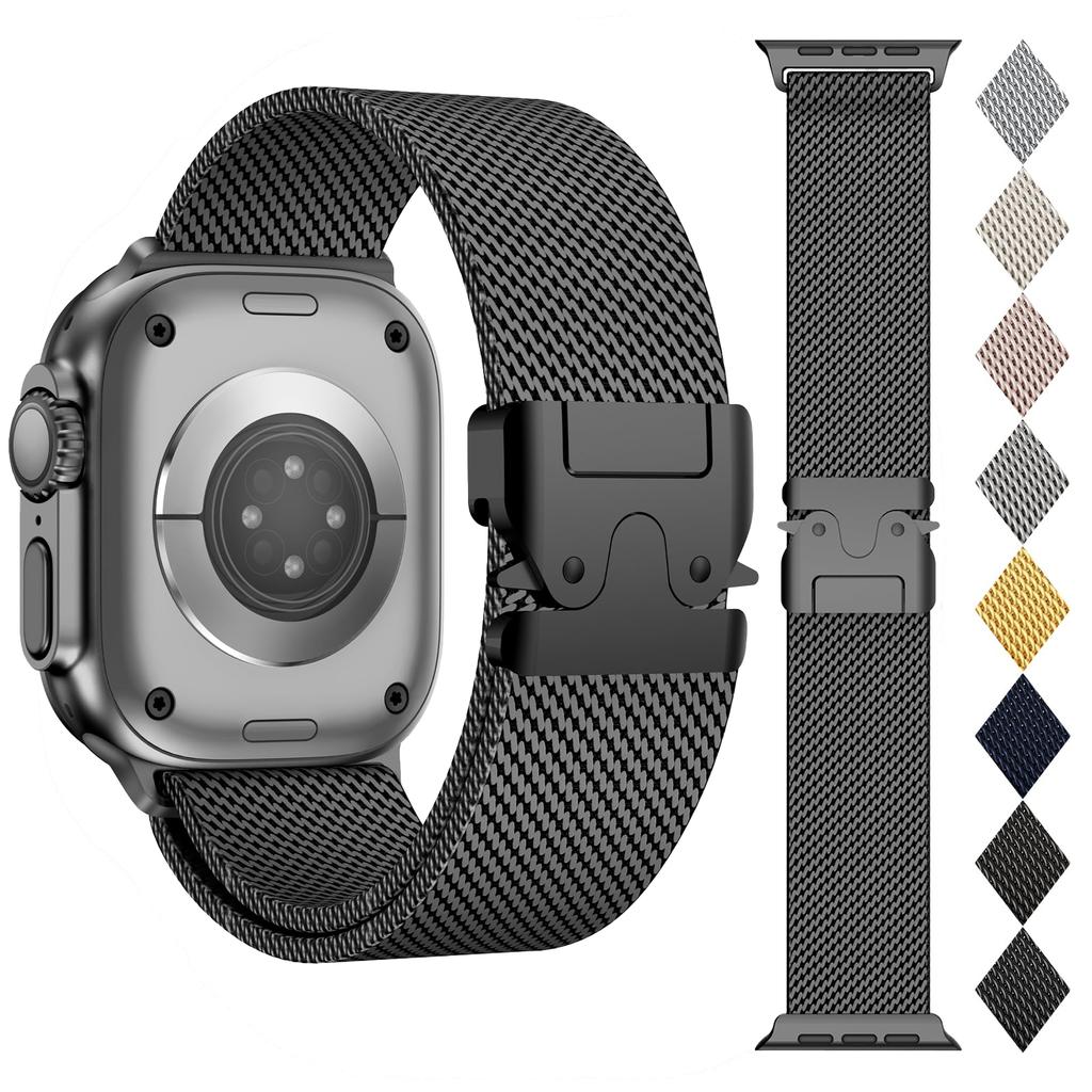 Milanese Mesh Loop for Apple Watch Band 49mm 46mm 45mm 44mm 42mm Stainless Steel Metal Strap for iWatch Series 10 9 8 7 Ultra 2
