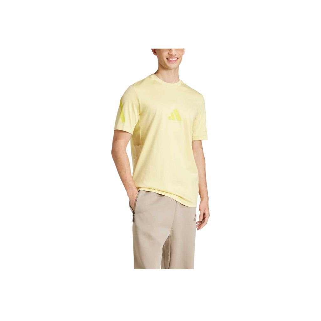 adidas Z.N.E. T-Shirt Powder Yellow Men Streetwear JD5981