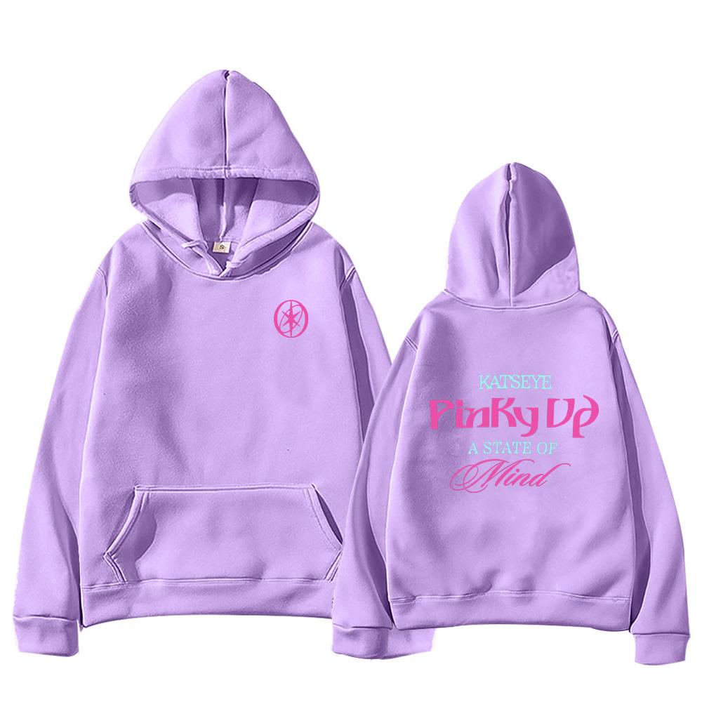 Katseye PINKY UP Kpop Print Hoodies Trendig Herren Damen Y2k Kapuzenpullover Sweatshirt Fleece Übergroß Trainingsanzug Streetwear Fans Geschenke Oberteile Jacken Anime Hoodie