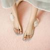 Pink Flowers Transparent PVC Sandals Slingback Square Toe Thin High Heels Women Shoes Stiletto Dress Party New Arrivals Summer