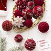 8CM Red Christmas Tree Ornament Ball with Print Design