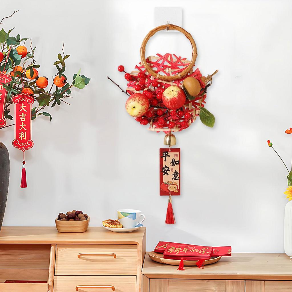 Chinese Snake New Year Hanging Ornament Artificial Fruit Traditional Height 47cm Spring Festival for Dinning Room Accessories