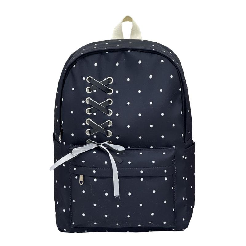 Schoolbag Girl's heart Atmosphere School bag Junior high school student High school student polka dot printing New backpack Travel light backpack