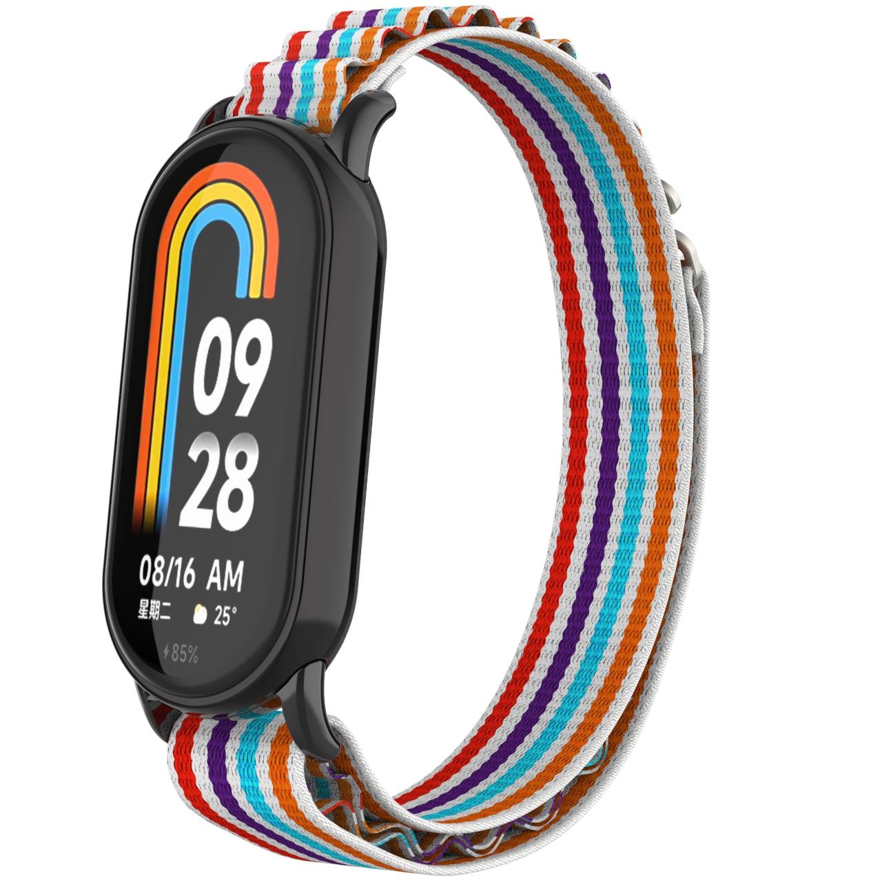 

Nylon Watch Band for Xiaomi Smart Band 9 NFC/9/8 NFC/8 Wrist Strap with Black Connector Apricot