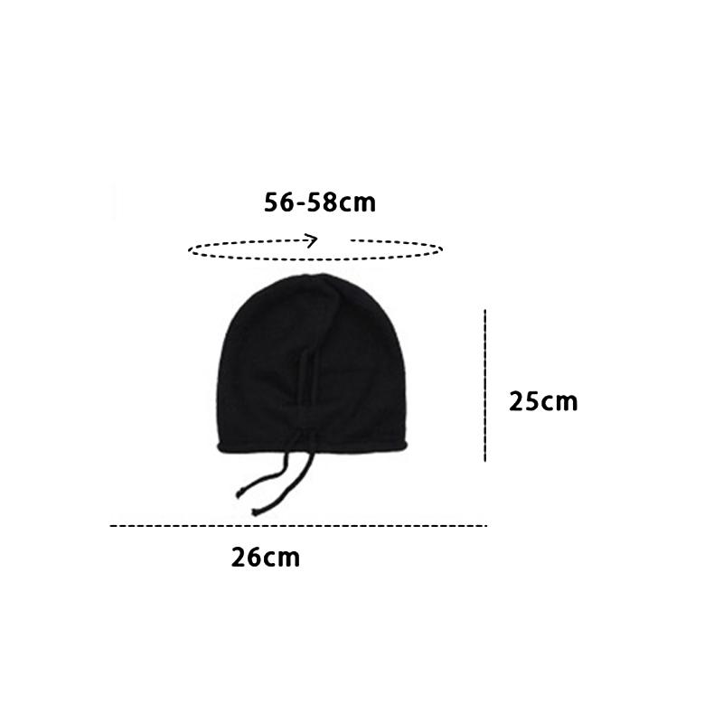 Autumn And Winter Pile Hat With Curled Brim And All-Match Warm Cold Hat With Large Head Knitted Drawstring Hat For Women