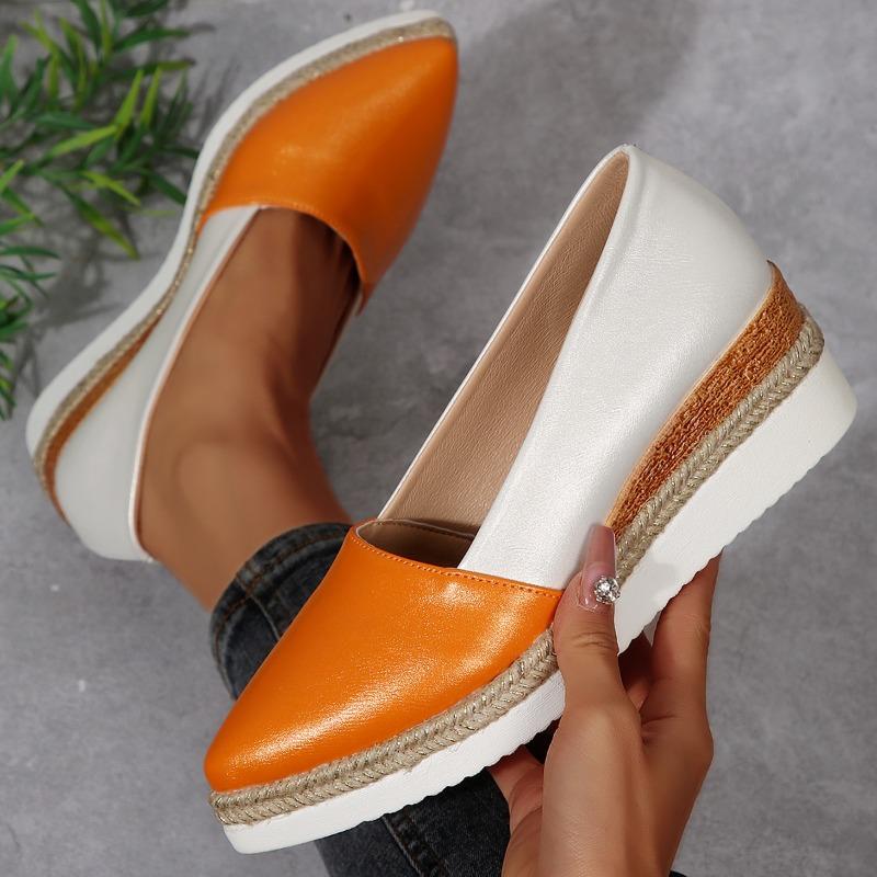 Fashion 2025 Spring and Autumn New Korean-style High-heeled Women's Shoes with Pointed Tips and Straw Weaving for Nurses