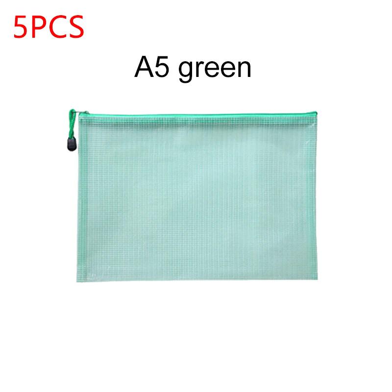 Mesh Zipper Pouch Document Bag A4/A5 Waterproof Zip File Folders Pen Bag Storage Bags School Office Supplies Document Folder TMZ
