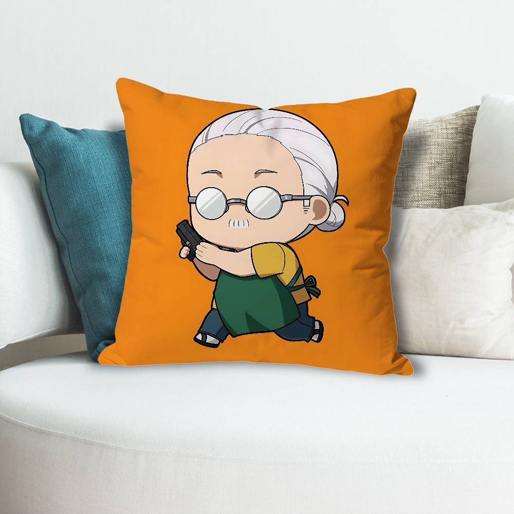 

Cute Chibi SSakamoto DDays Various Sizes Square Pillow Case For Car Home Bedchamber Decor Custom Valentine gift 30x30 cm