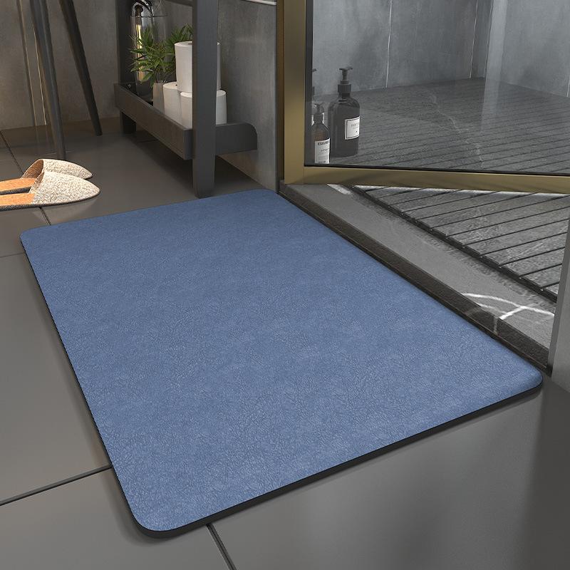 Non-Slip Bath Mat Diatomite Mats with Rubber Backing Soft Absorbent Bathroom Rug Diatomite Mud Thin Bath Mat for Hallway Shower