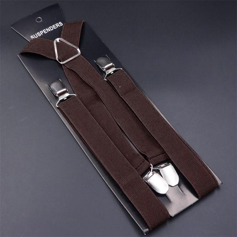 Suspenders Men Adjustable Elastic X Back Pants Women Suspender for Trousers 2.5CM Width 4 Clips Adjustable Elastic Back Braces