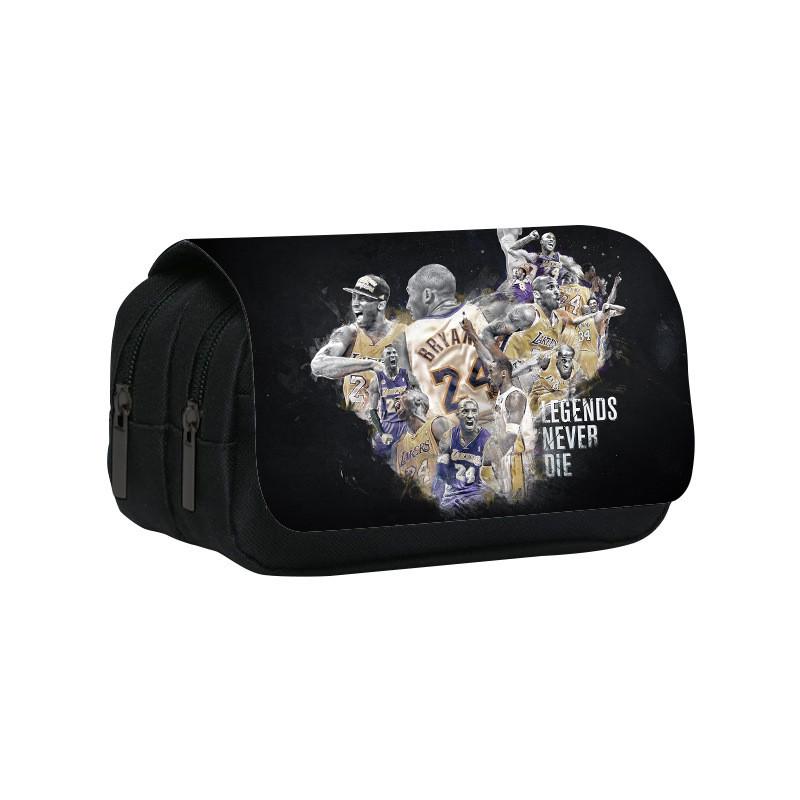 Kobe Bryant Double Layer Pencil Case With Nylon Material For Students And Nba Fans