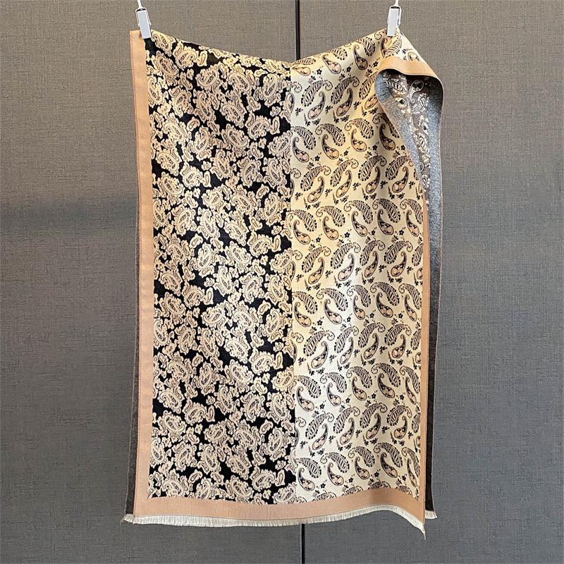 Winter Warm Cashmere Scarf for Women Luxury Print Pashmina Shawl Wrap Neckerchief Female Bufanda Echarpe Design Headband