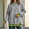 Women's Long Sleeve Mock Two-Piece Sweatshirt Loose Fit Casual Pullover