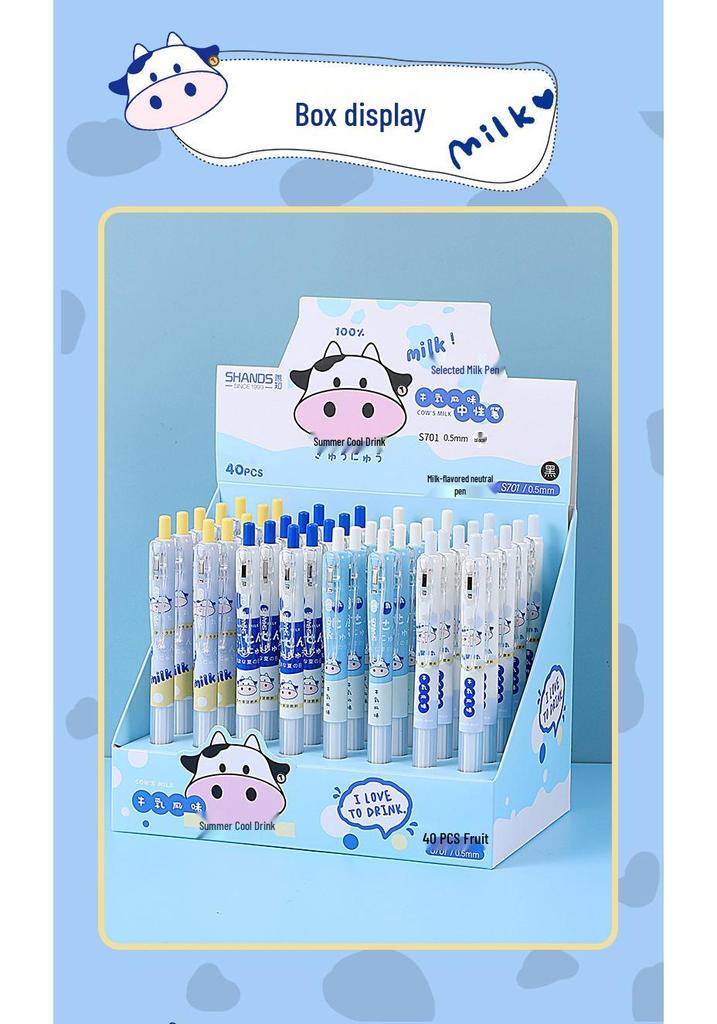 Cartoon Black Ink Gel Pen with 0.5mm Bullet Tip for Students