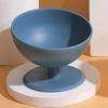Pet Bowl Tilted Large Capacity Neck Protection Anti Overturning Kitty Bowl for Food Water Dog Cat Blue