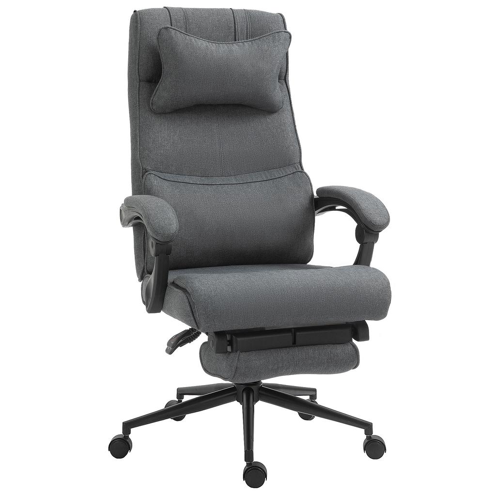 Ergonomic Office Chair with Adjustable Height, Armrests and Footrest, 66x70x115-123 cm, Grey