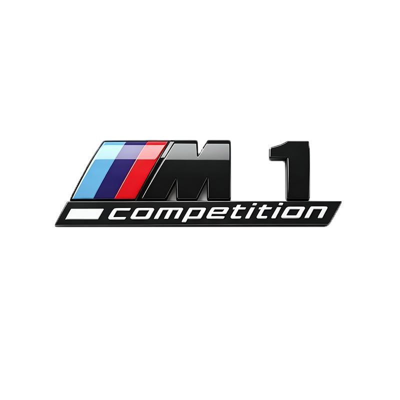NTSM5 Glossy Black COMPETITION Bar Underlined Emblem For BMW Thunder Edition M1 M2 M3 M4 M5 M6 M7 M8 X3M X4M X5M X6M Car Trunk Sticker
