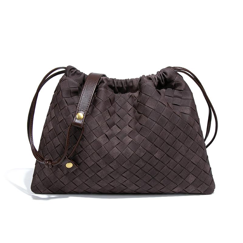 

Woven Pleated Drawstring Cloud Bag, Retro Fashion Versatile Diagonal Cross Bag, Niche Frosted Single Shoulder Bag