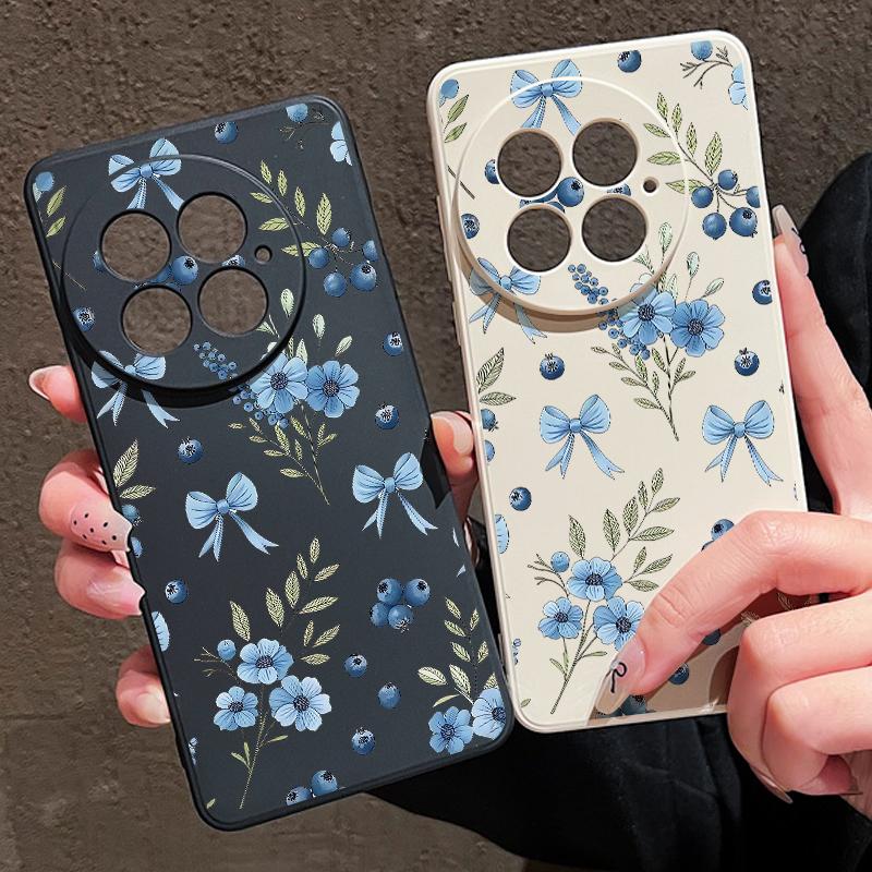 Case For OnePlus 15 13 12 Blueberry Bowknots Floral Pattern Shockproof TPU Silicone Soft Cover For Oneplus Nord 5G 13R 12R 11R