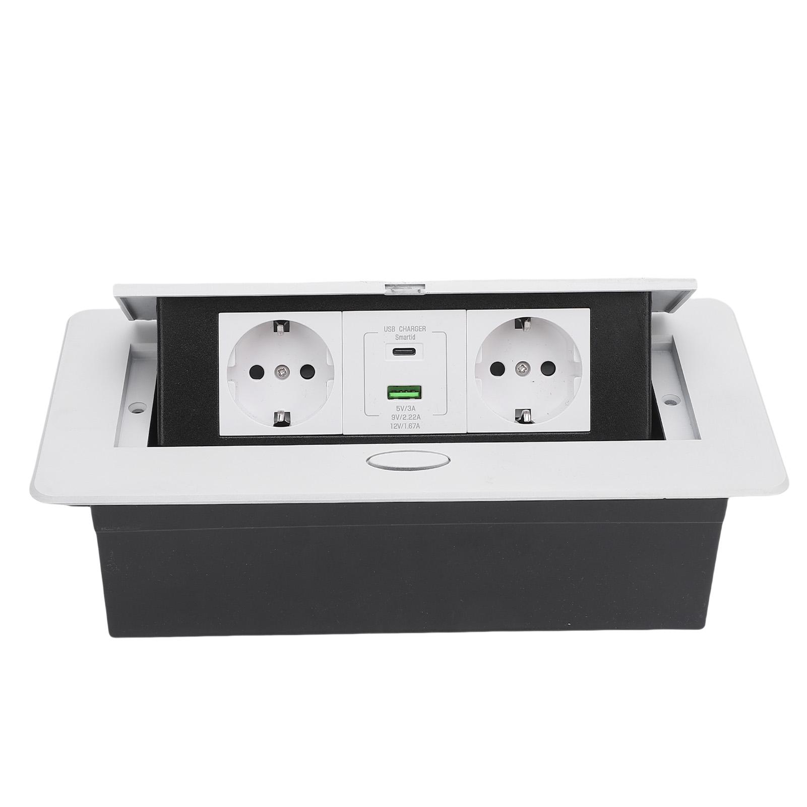 

Врізна настільна розетка Водонепроникний блок живлення Розетка для стільниці конференц-залу 2 отвори для вилок