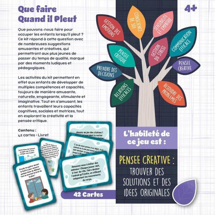 Jeu de cartes S'occuper quand il pleut - Jeu Éducatif - LIFE SKILLS - Cartes illustrées