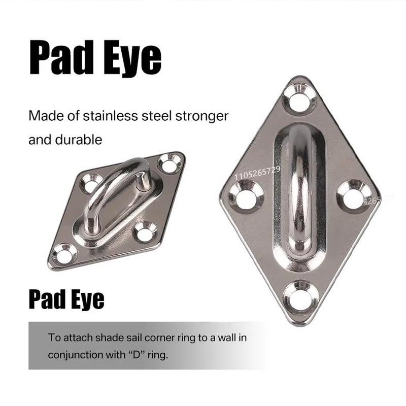 304 Stainless Steel Sun Shade Sail Hardware Kit for Square/Rectangular Installations