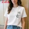 New Pocket Panda Cartoon Printed Unisexs Tshirtkorean Fashion Unisex Tops Summer Casual Oneck Short Sleeved Unisexs Clothing