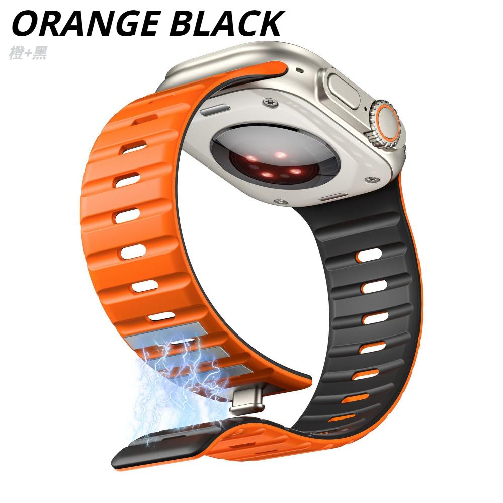 Silicone Strap for Apple Watch Ultra 3/2/1 49mm 11 10 46mm 42mm Magnetic Bracelet Band IWatch 9 8 7 6 5 4 SE 45mm 41mm 44mm 40mm