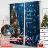 2pcs 2D Flat Printing Merry Christmas Scene Curtains Merry Christmas Happy New Year Polyester Without Electricity Party