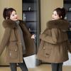 Pie overcome women's new winter fashion versatile cotton clothes, fleece hooded jacket, big fur collar warm cotton clothes women