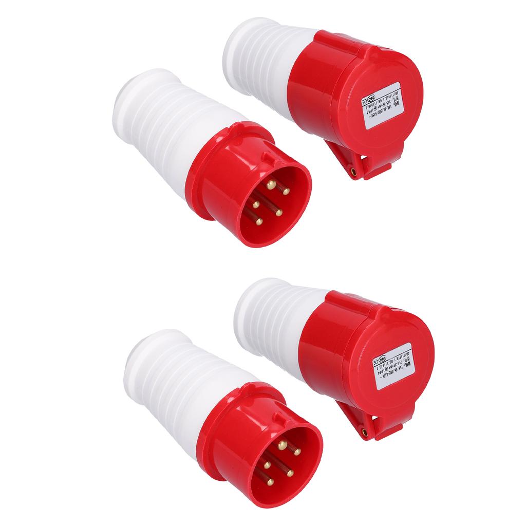 2 BUC Conector Soclu Industrial 5 Pini IP44 3 Faze Fișe și Prize Masculine Feminine 16A 380V?415V
